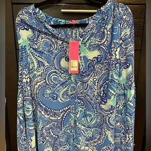 Lilly Pulitzer Blue Paisley Blouse